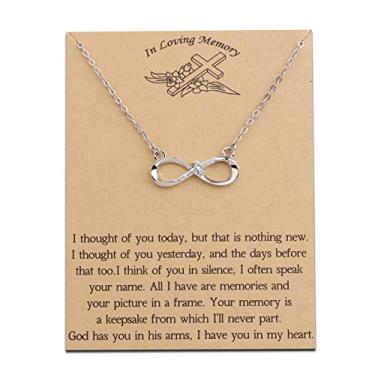Imagem de PLITI Presente de simpatia I Thought Of You Today But That Is Nothing New Memorial Gifts Infinity Cross Necklace For Women BFF Friend Christian Gift, Medium, Aço inoxidável, Sem Pedra Preciosa