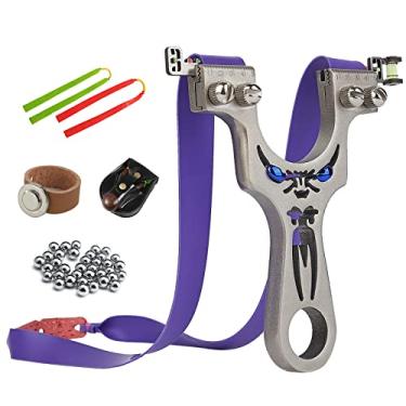 Imagem de Warebest Estilingue para adultos, tiro de aço inoxidável para caça, tiro tático profissional com 100 bolas de aço, 2 elásticos