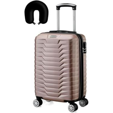 Imagem de Mala de Bordo Viagem Rígida Rodas 360 º capacidade 10kg Com Zíper Expansível e anti furto com senha (DOURADO)