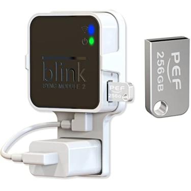 Imagem de Flash Drive e tomada de 256 GB Blink USB para módulo Blink Sync 2, economia de espaço para câmera de segurança externa Blink (módulo de sincronização 2 não incluído)