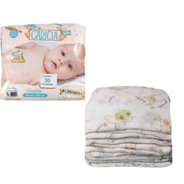 Imagem de FRALDA DE PANO DE BEBÊ 100% ALGODÃO COM 30 UNIDADES (Bege)