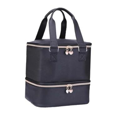 Imagem de Kokiya Estojo para transporte de esmalte de unha, estojo secador de unha com alça, organizador profissional de esmalte para batom, maquiagem, casa feminina