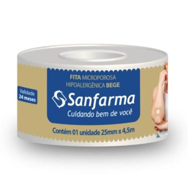 Imagem de Sanfarma, Fita Microporosa Bege Sanfarma 25mm x 4,5m 6 Unidades