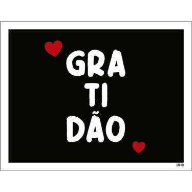 Imagem de Kit 3 Placas Gratidão Coração Ml2784 36X46