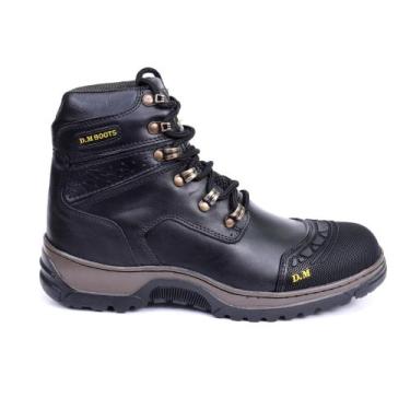 Imagem de Bota Masculina Coturno em couro  Militar Motociclista Adventure com Pa