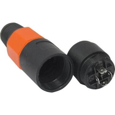 Imagem de Conector Speakon de Linha Femea 4 Polos JCSP0003 PRETO/LARANJA STORM