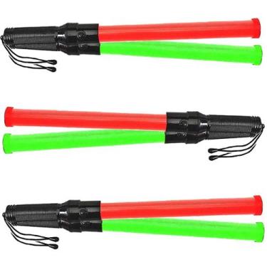 Imagem de Bastao Sinalizador Grande 2 Cores Led Kit 3 Unidades Fluorescente Segu