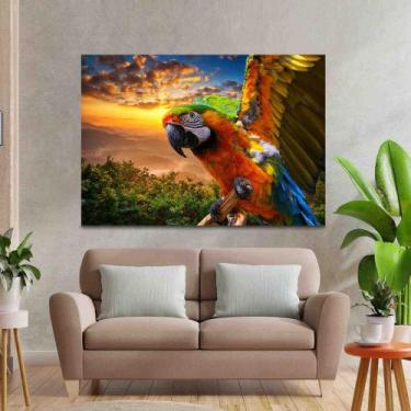 Imagem de Tela Quadro Decorativo p para Sala Quarto Hall Arara Vermelha Paisagem