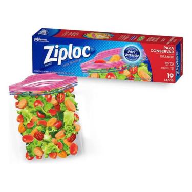 Imagem de Saco Hermético Ziploc Grande 26,8cm X 27,3cm 19 Unidades