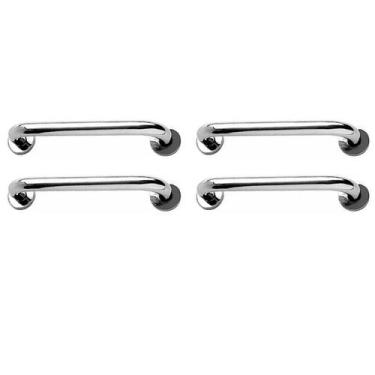 Imagem de Alça de Apoio Barra Inox 30cm Kit 4 unidades Idoso Criança Acessibilid
