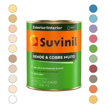 Imagem de Tinta rende cobre muito acrílico fosco branco 900ml - 000075