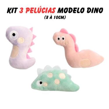Imagem de Kit 3 Brinquedo para Gatos Mordedor Pelúcia Animal - Ringo Pet, Dino