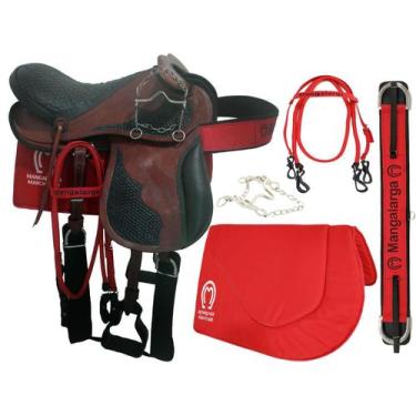 Imagem de Sela Para Cavalo Arreada De Cabeça 15,5 Polegadas Adulto + Acessorios 