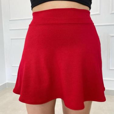 Imagem de Saia Curta Mini  Gode Rodada Redonda - Vivi Rangel, Vermelho beterraba