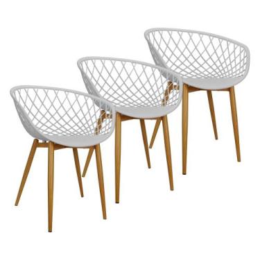 Imagem de Kit 3 Cadeiras Poltrona Clarice Sidera Nest Web C/ Apoio De Braço - Br