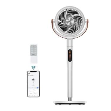Imagem de Dreo - Ventilador de pedestal com comando remoto, PolyFan 513S, ventilador de pé silencioso de 43 polegadas para câmara doméstica, ventiladores de piso oscilantes inteligentes de 120° 105° com