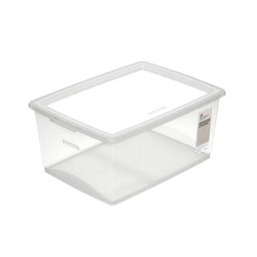 Imagem de Caixa organizadora de plástico cristal com trava Tamanho Médio 7,5l - 