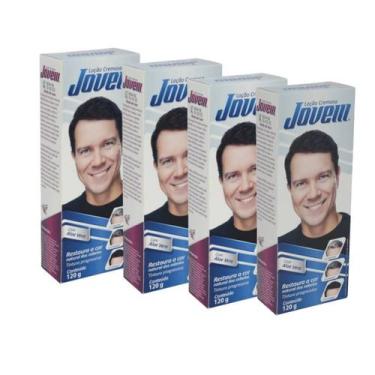 Imagem de Loção Jovem Cremosa Escurecedora Cabelo Unisex Kit Com 4Un.