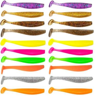 Imagem de Kit 20 Isca Artificial Soft Shad 6cm ou 9cm Silicone Macia Para Pesca 