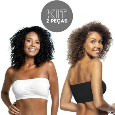 Imagem de Kit 2 Faixa S/ Costura Top Confortável Sem Bojo - R66-2 - Fanáticos Po