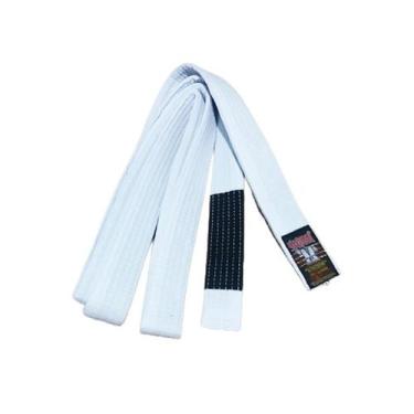 Imagem de Faixa Jiu Jitsu Branca Com Ponta Preta Padrão Shiroi, N3, Branco, Unis