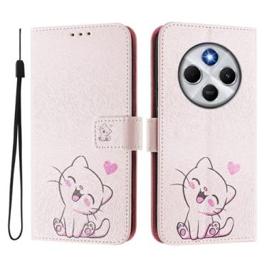 Imagem de Capa carteira para Xiaomi Poco C75, 3 compartimentos para cartão, 1 compartimento para dinheiro, capa flip de couro PU com padrão fofo, capa com fivela magnética à prova de choque, compatível com sem