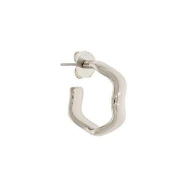 Imagem de Brinco de Argola Minimalista Ondulado Dourado - GEMERSON BIJOUX, Prata