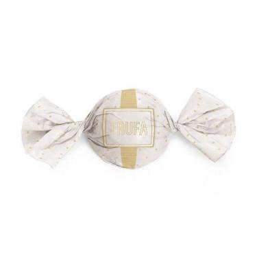 Imagem de Papel Trufa 14,5x15,5cm - Petit Poa Branco Ouro - 100 unidades - Cromu