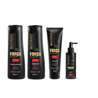 Imagem de Kit Bio Extratus Força C/Pimenta Sh 350ml + Cond 350ml + Máscara 250g 