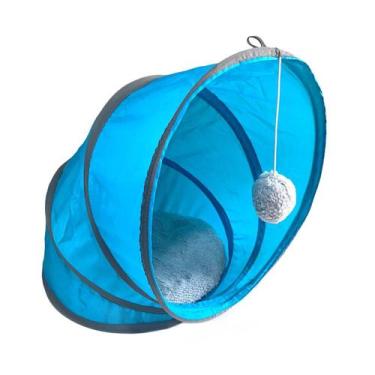 Imagem de Toca Cama Caminha Iglu Túnel Espiral para Gatos - Azul - Atmx