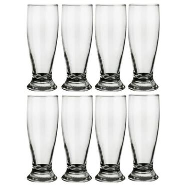 Imagem de 8 Copos Munich Vidro Transparente Cerveja 300ml - NADIR FIGUEIREDO