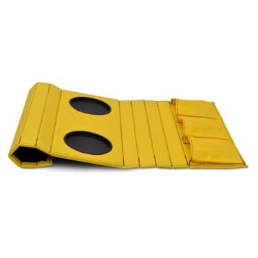 Imagem de Esteira Bandeja Sofá Porta Copos e Controles Amarela - Zarco Interiore