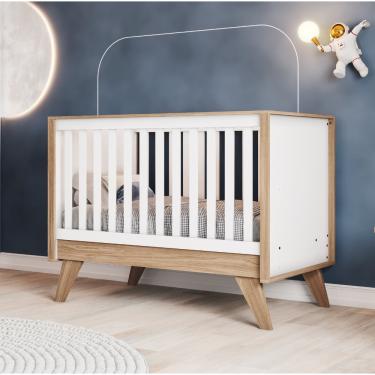 Imagem de Berço Mini Cama 3 em 1 Americano Lola Henn - Branco/Jequitiba HP