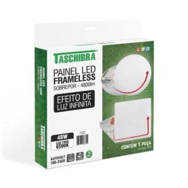 Imagem de Painel de Led Plafon Frameless Sobrepor Quadrado 48W 30x30cm Taschibra