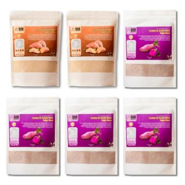Imagem de Kit 6 Un Farinha Batata Doce Polpa Laranja e Roxa Pó 2.7kg - DAB Suple