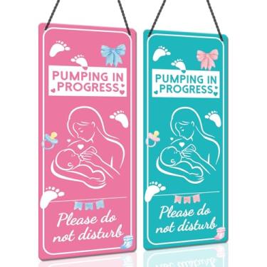 Imagem de Placa de suporte de porta de amamentação - 1 pacote com placa de porta de bombeamento em andamento placa dupla face PVC não perturbe para berçário em casa, quarto de bebê, 23 x 10 cm