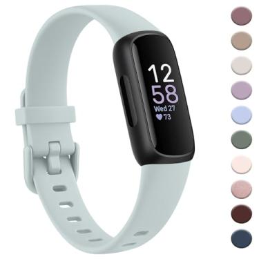 Imagem de AK Pulseira compatível com Fitbit Inspire 3 para mulheres e homens, pulseiras esportivas de substituição ajustáveis para Fitbit Inspire 3 Fitness Tracker (ciano claro)