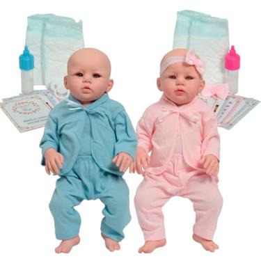 Imagem de Bebê Reborn Gêmeos Abigail 100% Silicone Enxoval Completo