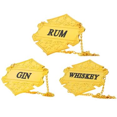 Imagem de XANADU Conjunto de etiquetas de decantadores personalizáveis e etiquetas de bebidas - garrafa de vinho decoração uísque, conhaque, tequila, rum, vodca, gin, bourbon, uísque, decantador de conhaque (3,
