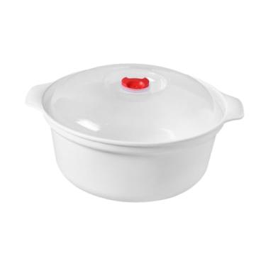 Imagem de WeiLaiKeQi Tigela de micro-ondas com tampa, utensílios de cozinha para micro-ondas, fruteira, recipiente para armazenamento de alimentos quentes, tigela para, 25x11.5cm