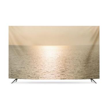 Imagem de JONKMY Capa protetora contra poeira para TV interna 81.3 cm-203.2 cm LCD LED TV Display Protector Fashion Art Printing TV Dust Proof Protect Cover Televisions Computer Monitor Cover-ouro-1||37-39