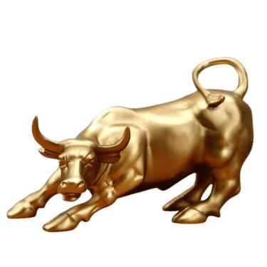 Imagem de Touro Wall Street estátua escultura decoração Escritório Trader Corretora Resina