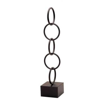 Imagem de Escultura Em Metal Círculos Preto 61x13cm - DROSSI