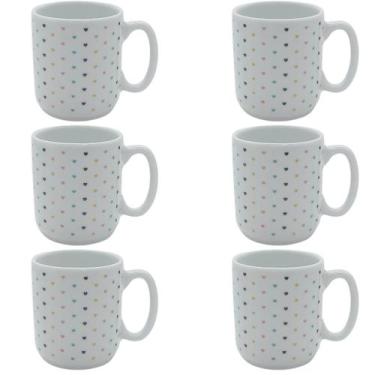Imagem de Jogo 6 canecas 150ml - Poá Colorido - Porcelana - Antilope Decor Porce