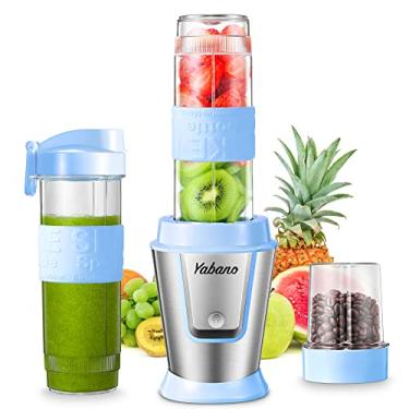 Imagem de Yabano Liquidificador Pessoal, Garrafa De Shake Elétrica Com 2 Garrafas De Viagem De 20 Onças E Jarra Para Café/Temperos, Copos De Shaker Portáteis Para Shakes De Proteína, Liquidificador De Dose Ún