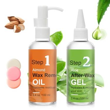 Imagem de Seopri Kit De Cuidados Com A Pele Após Depilação, Óleo De Amêndoa Para Remover Resíduos De Cera, Gel De Aloe Vera Refrescante Pós-Depilação Para Acalmar E Suavizar A Pele, 2 Frascos, Kit De Depilaçã