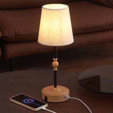 Imagem de MEIXISUE Pequena Luminária De Mesa Sem Fio, Luminária De Mesa Led Para Exterior, Luminária De Mesa De Cabeceira, Bateria Recarregável De 10000 Mah, Portas De Carregamento Usb, Regulável Por Toque, A