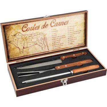 Imagem de Jogo De Utensílios Para Churrasco Aço Inox 4 Pçs Vonder
