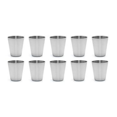Imagem de Genérico, Copo Mini Aço Inox 30ml Cafe Molho Sobremesa Aperitivo 10un