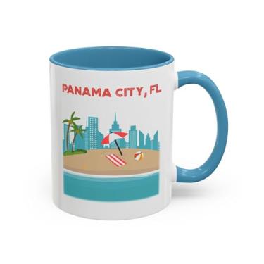 Imagem de Caneca de café Panama City Beach - Vibrações divertidas de praia, presente para amantes da costa, decoração de verão, lembrança de viagem, amantes de café